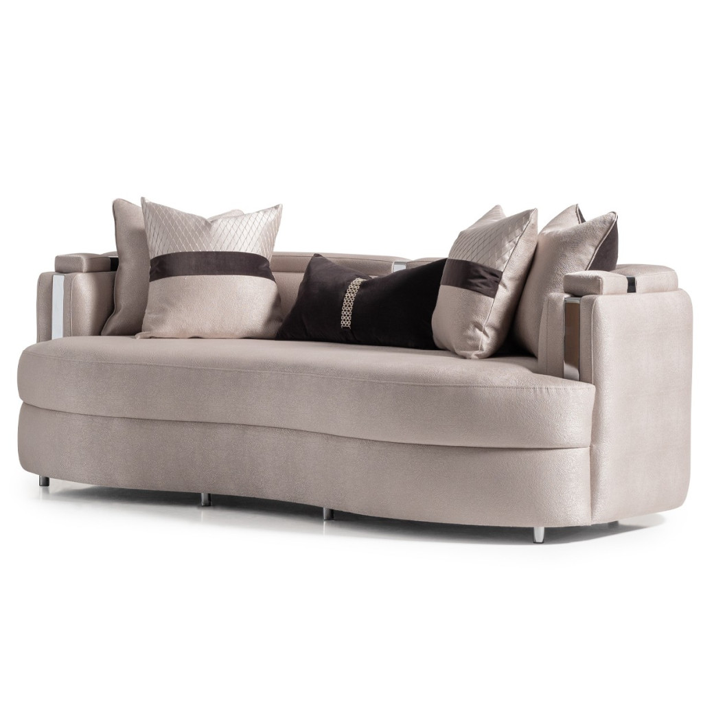 LFR-CRMA815-ZNC-808 Sofa Carmela Zinc Silver Collection By Michael Amini