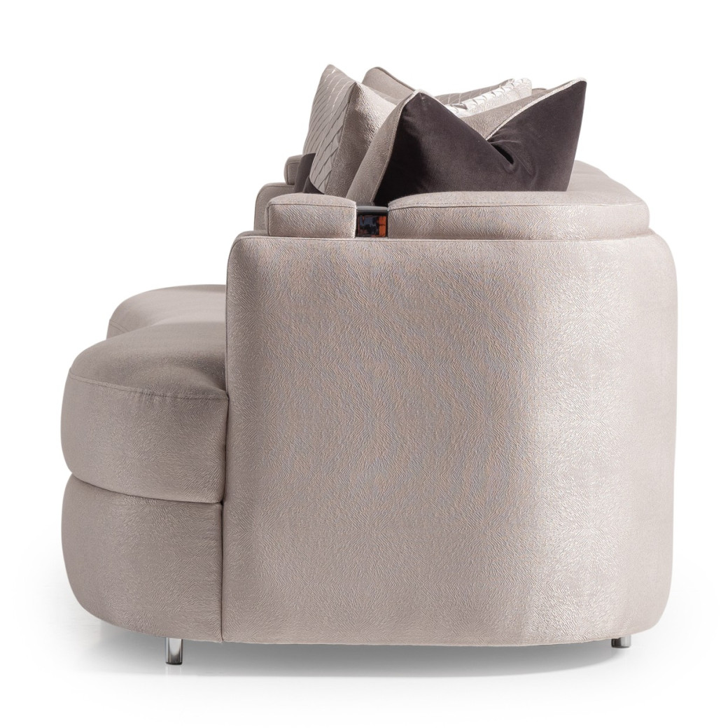LFR-CRMA815-ZNC-808 Sofa Carmela Zinc Silver Collection By Michael Amini