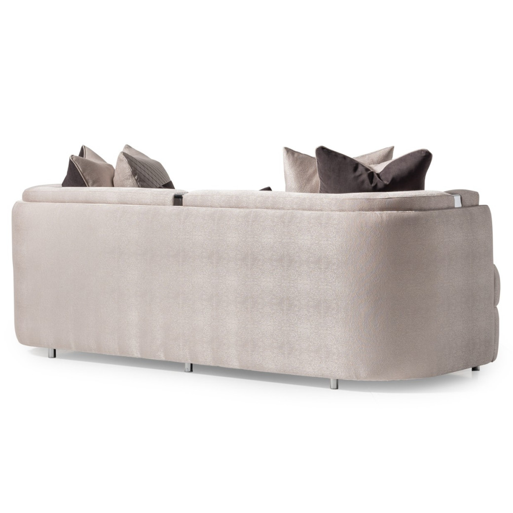 LFR-CRMA815-ZNC-808 Sofa Carmela Zinc Silver Collection By Michael Amini