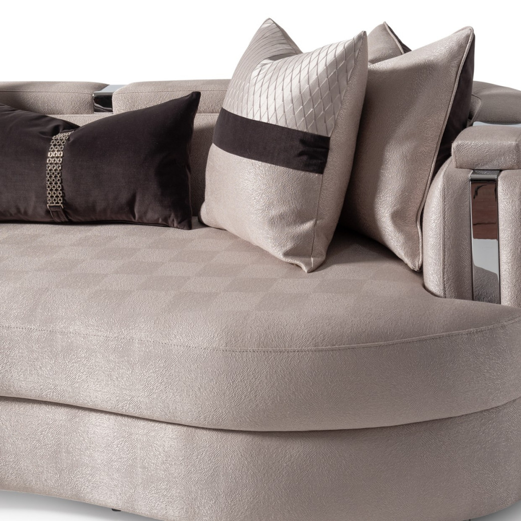 LFR-CRMA815-ZNC-808 Sofa Carmela Zinc Silver Collection By Michael Amini
