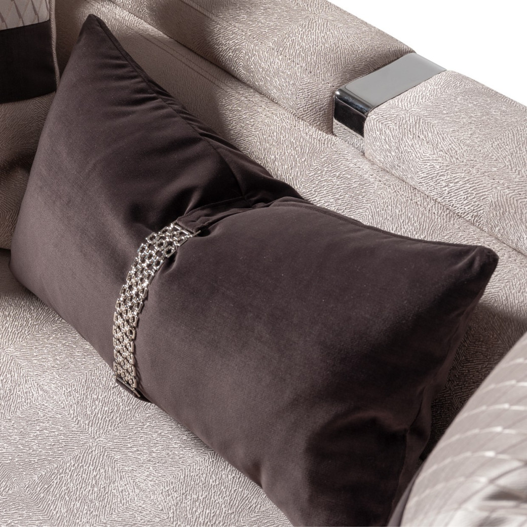 LFR-CRMA815-ZNC-808 Sofa Carmela Zinc Silver Collection By Michael Amini
