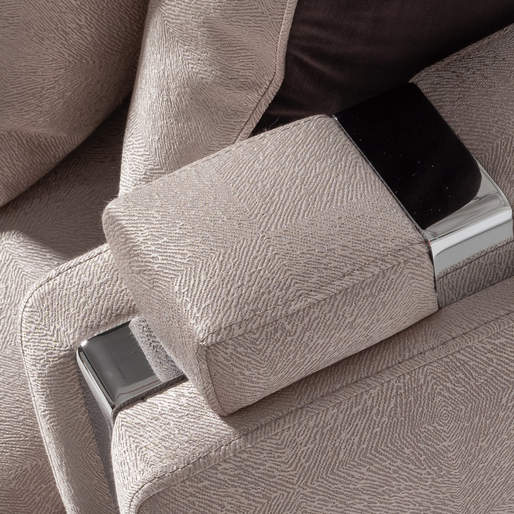 LFR-CRMA815-ZNC-808 Sofa Carmela Zinc Silver Collection By Michael Amini