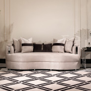 LFR-CRMA815-ZNC-808 Sofa Carmela Zinc Silver Collection By Michael Amini