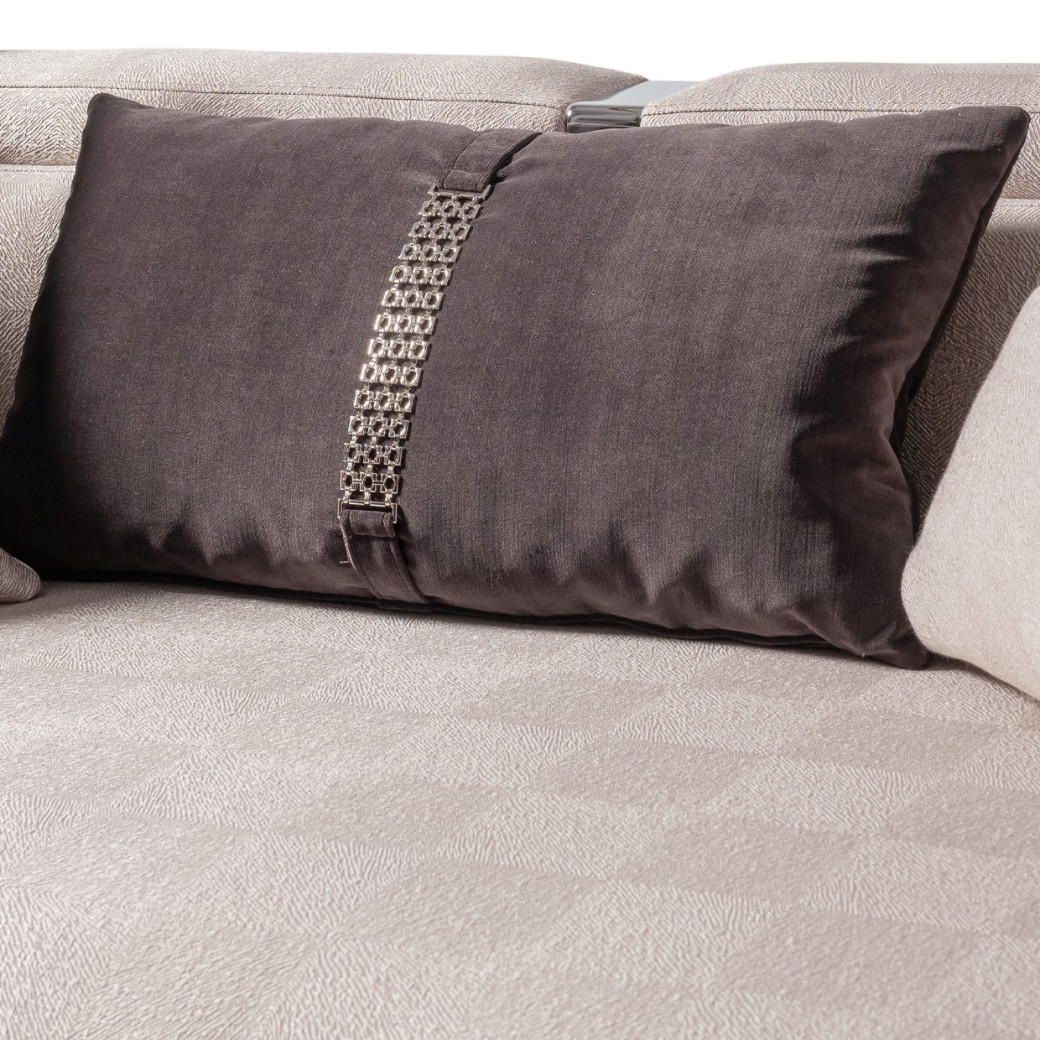 Mansion Sofa Carmela Zinc Silver Collection By Michael Amini.LFR-CRMA816-ZNC-808