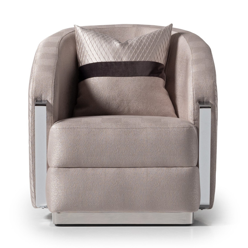 LFR-CRMA835-ZNC-808 Chair Carmela Zinc Silver Collection By Michael Amini