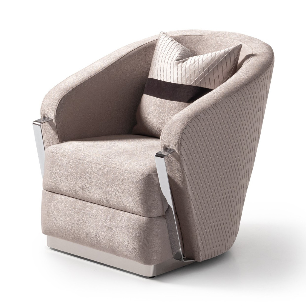 LFR-CRMA835-ZNC-808 Chair Carmela Zinc Silver Collection By Michael Amini