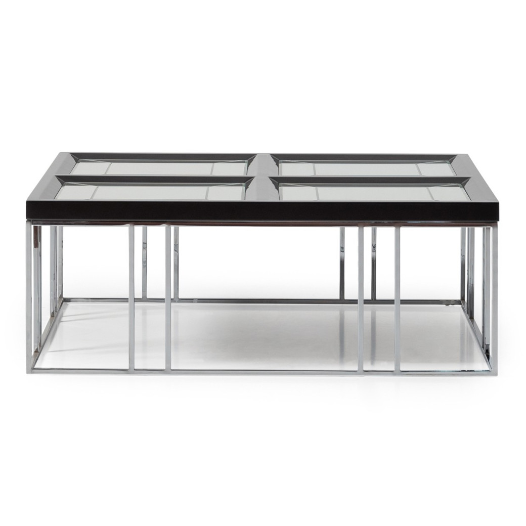 LFR-CRMA201-830 Cocktail Table Glossy Charcoal Sand Carmela Zinc Siver Collection By Michael Amini