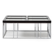 LFR-CRMA201-830 Cocktail Table Glossy Charcoal Sand Carmela Zinc Siver Collection By Michael Amini