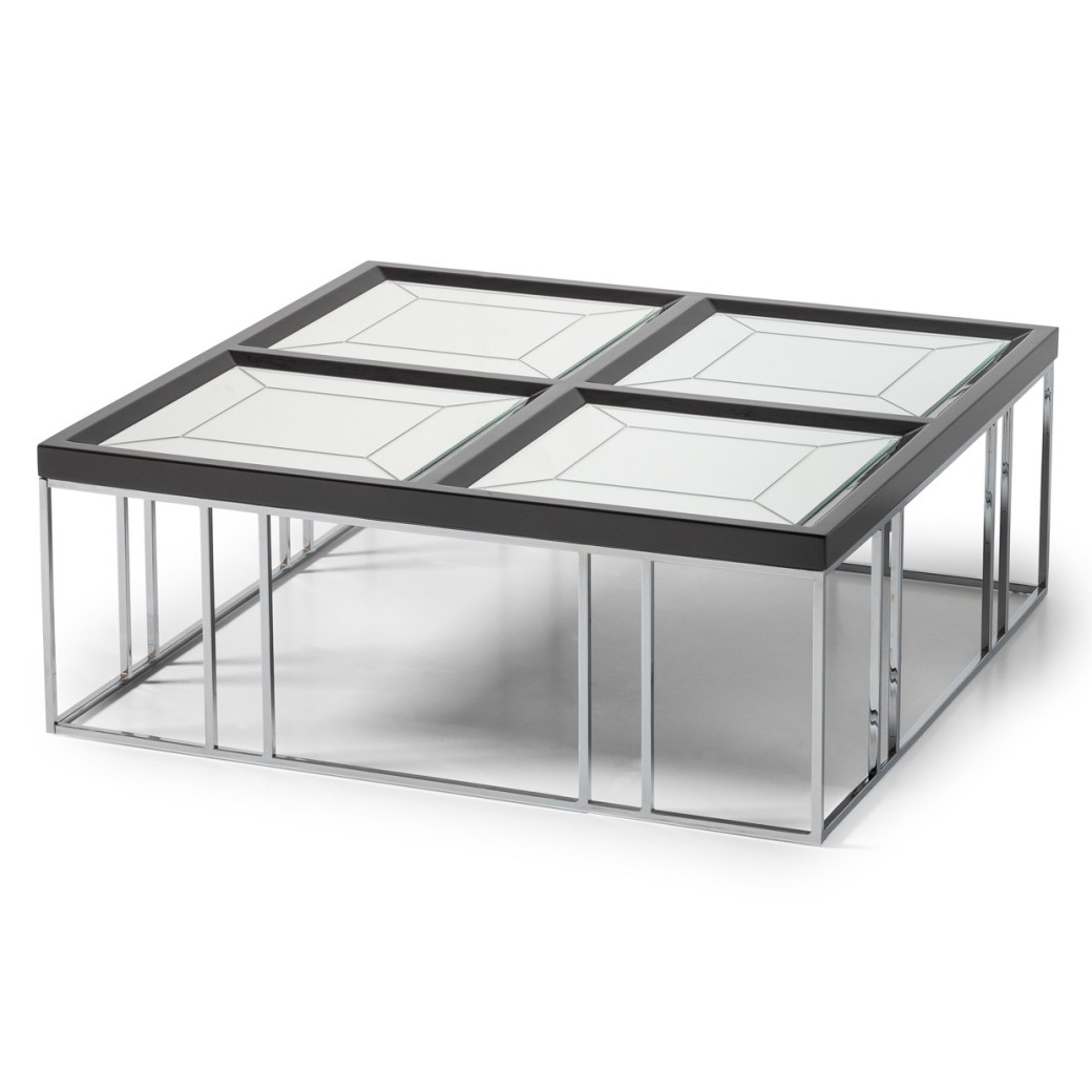 LFR-CRMA201-830 Cocktail Table Glossy Charcoal Sand Carmela Zinc Siver Collection By Michael Amini
