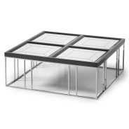 LFR-CRMA201-830 Cocktail Table Glossy Charcoal Sand Carmela Zinc Siver Collection By Michael Amini