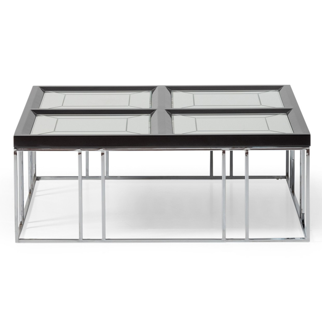 LFR-CRMA201-830 Cocktail Table Glossy Charcoal Sand Carmela Zinc Siver Collection By Michael Amini