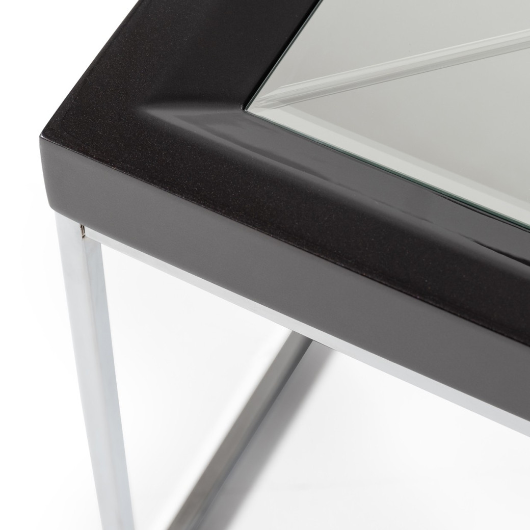 LFR-CRMA201-830 Cocktail Table Glossy Charcoal Sand Carmela Zinc Siver Collection By Michael Amini