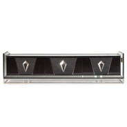 LFR-CRMA081-830 Media Cabinet Glossy Charcoal Sand Carmela Collection By Michael Amini