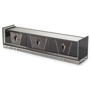 LFR-CRMA081-830 Media Cabinet Glossy Charcoal Sand Carmela Collection By Michael Amini