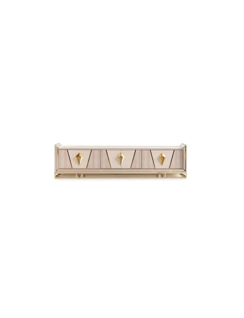 LFR-CRMA081-141 Media Cabinet Shimmer Ivory Carmela Gold Collection By Michael Amini