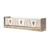 LFR-CRMA081-141 Media Cabinet Shimmer Ivory Carmela Gold Collection By Michael Amini