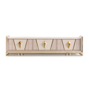 LFR-CRMA081-141 Media Cabinet Shimmer Ivory Carmela Gold Collection By Michael Amini