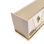LFR-CRMA081-141 Media Cabinet Shimmer Ivory Carmela Gold Collection By Michael Amini