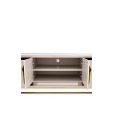 LFR-CRMA081-141 Media Cabinet Shimmer Ivory Carmela Gold Collection By Michael Amini