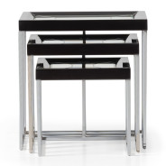 LFR-CRMA224-830 Nesting Tables Glossy Charcoal Sand Carmela Zinc Siver Collection By Michael Amini