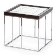 LFR-CRMA202-830 End Table Glossy Charcoal Sand Carmela Zinc Silver Collection By Michael Amini