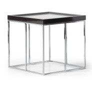 LFR-CRMA202-830 End Table Glossy Charcoal Sand Carmela Zinc Silver Collection By Michael Amini