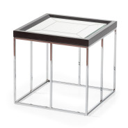 LFR-CRMA202-830 End Table Glossy Charcoal Sand Carmela Zinc Silver Collection By Michael Amini