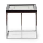 LFR-CRMA202-830 End Table Glossy Charcoal Sand Carmela Zinc Silver Collection By Michael Amini