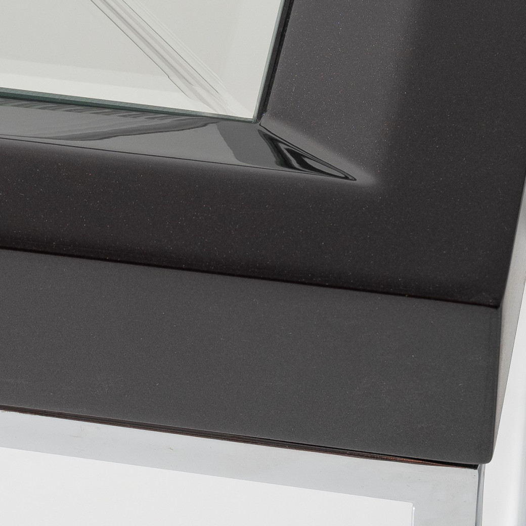 LFR-CRMA202-830 End Table Glossy Charcoal Sand Carmela Zinc Silver Collection By Michael Amini