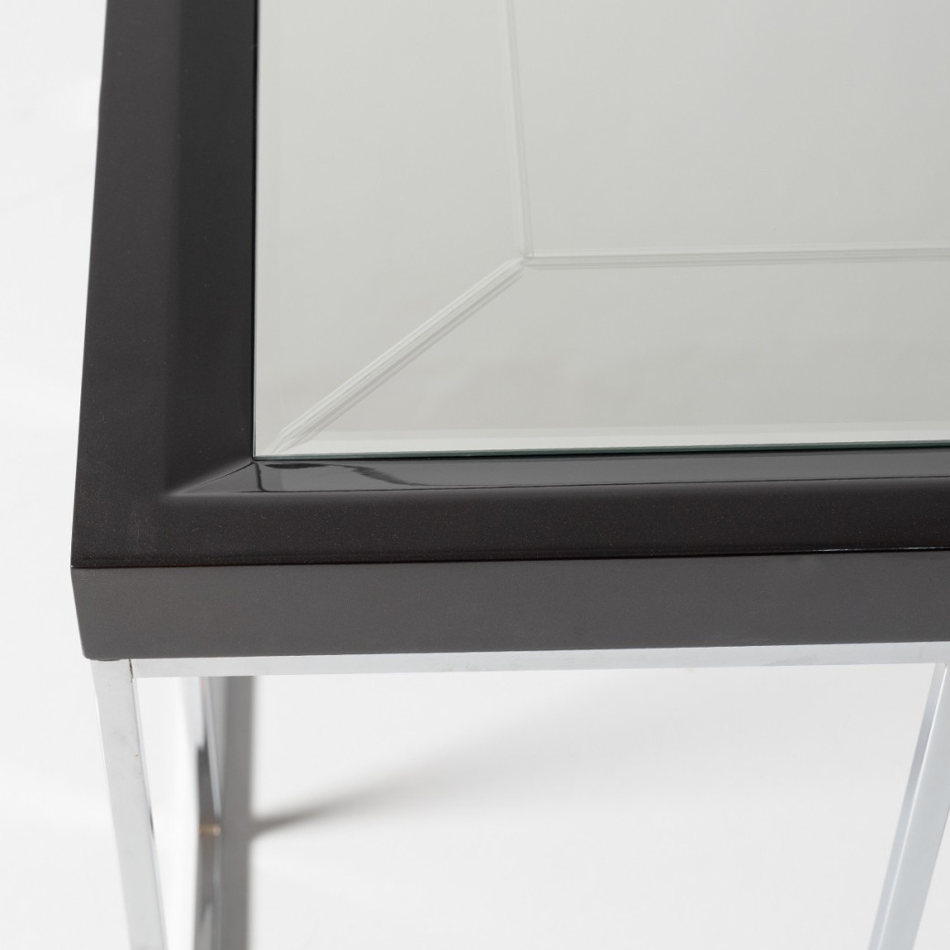 LFR-CRMA202-830 End Table Glossy Charcoal Sand Carmela Zinc Silver Collection By Michael Amini
