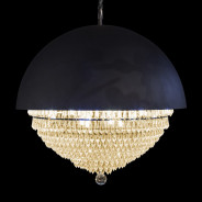 LT-CH998B-12CLR Michael Amini Eclipse LED Light Chandelier w/Black Dome