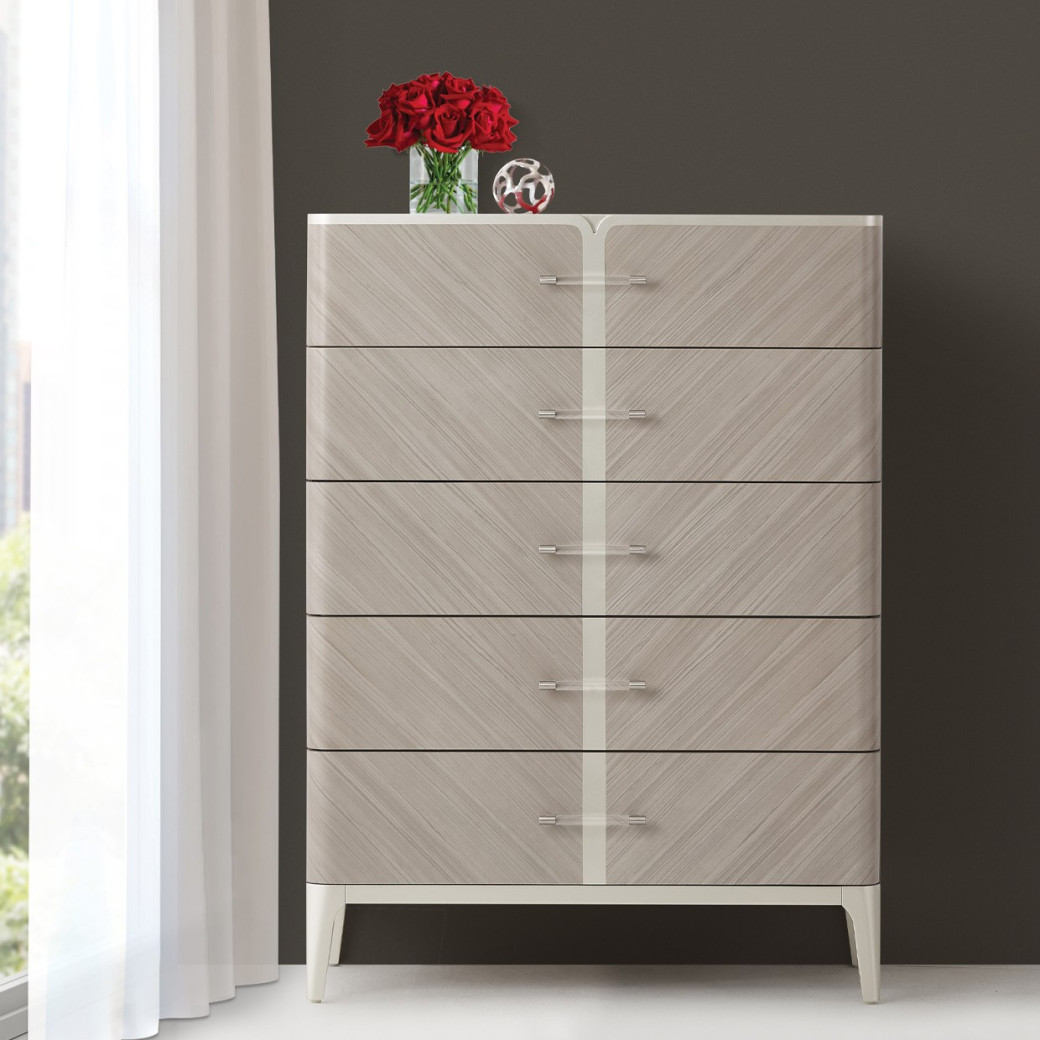 Highboy Vertical Storage Cabinet-Chest Of Drawers Lanterna Collection By Michael Amini