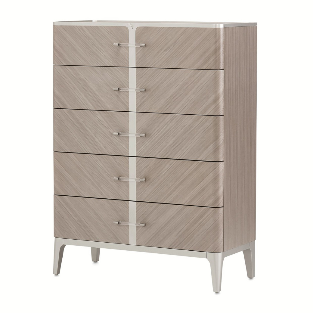 Highboy Vertical Storage Cabinet-Chest Of Drawers Lanterna Collection By Michael Amini