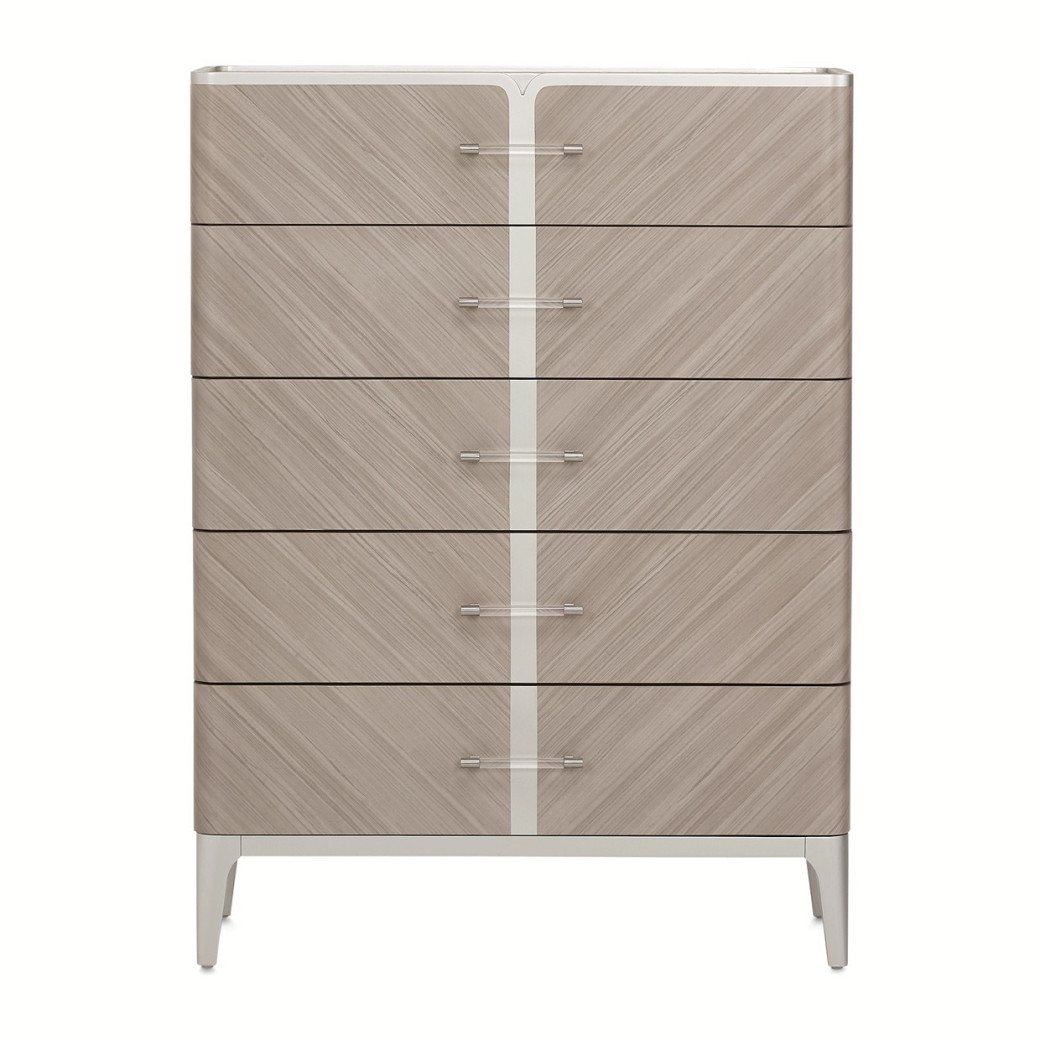 Highboy Vertical Storage Cabinet-Chest Of Drawers Lanterna Collection By Michael Amini