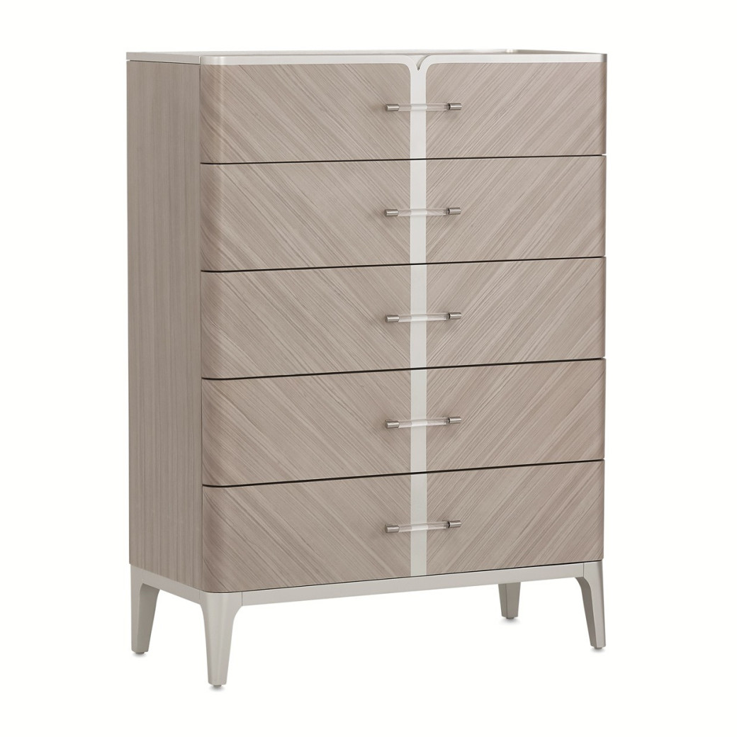 Highboy Vertical Storage Cabinet-Chest Of Drawers Lanterna Collection By Michael Amini