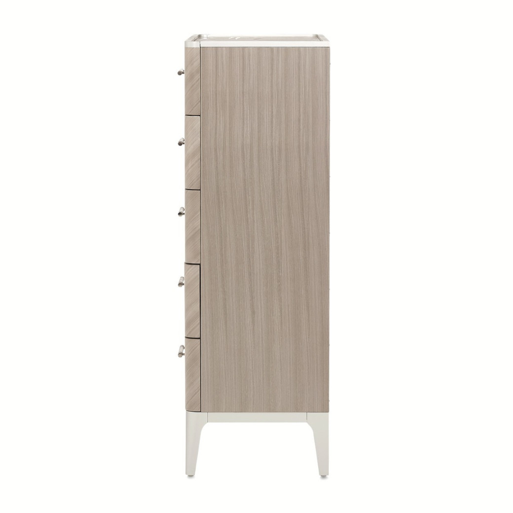 Highboy Vertical Storage Cabinet-Chest Of Drawers Lanterna Collection By Michael Amini