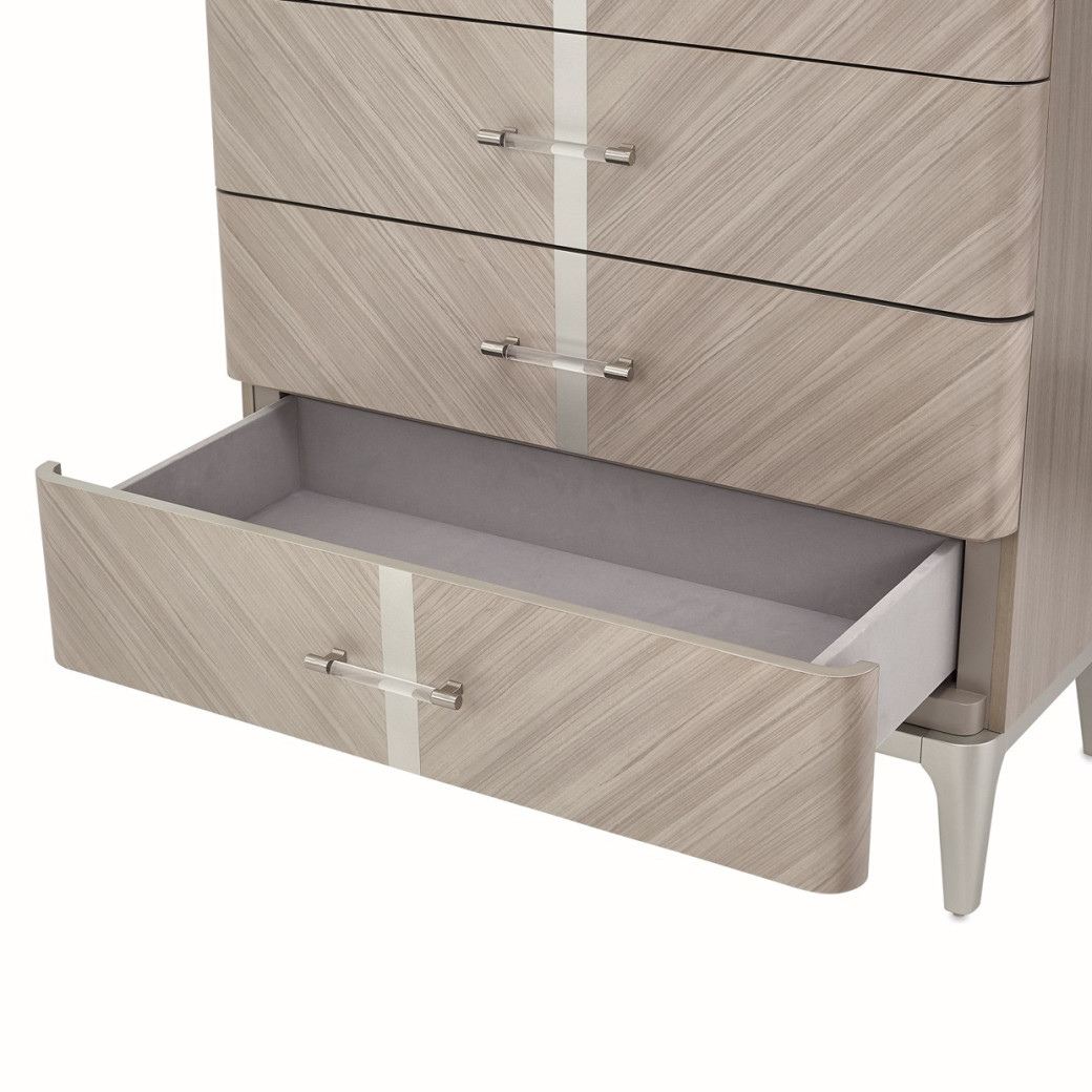 Highboy Vertical Storage Cabinet-Chest Of Drawers Lanterna Collection By Michael Amini