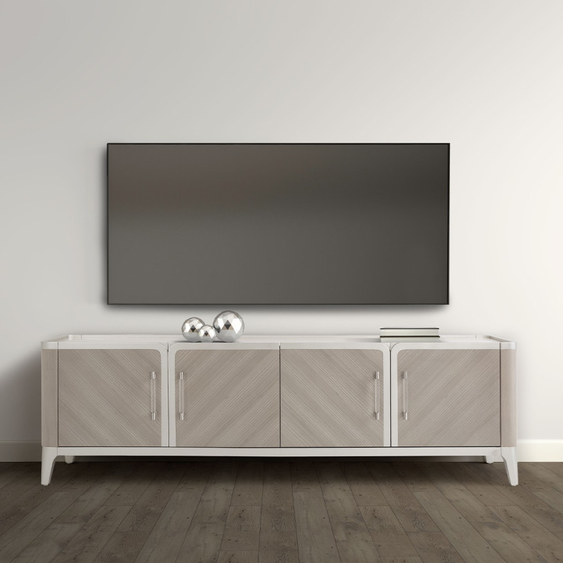 Media Cabinet Silver Mist Lanterna Collection By Michael Amini