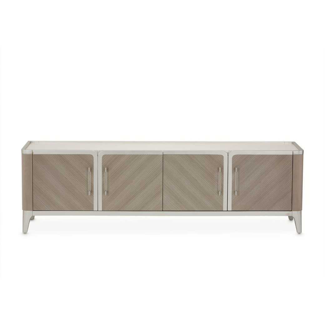 Media Cabinet Silver Mist Lanterna Collection By Michael Amini