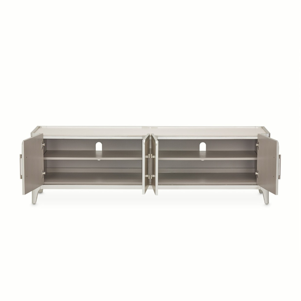 Media Cabinet Silver Mist Lanterna Collection By Michael Amini