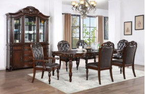 CM3256 7PC Dining set Brown Cherry/Espresso Traditional Style Nouvelle Collection by Furniture of America