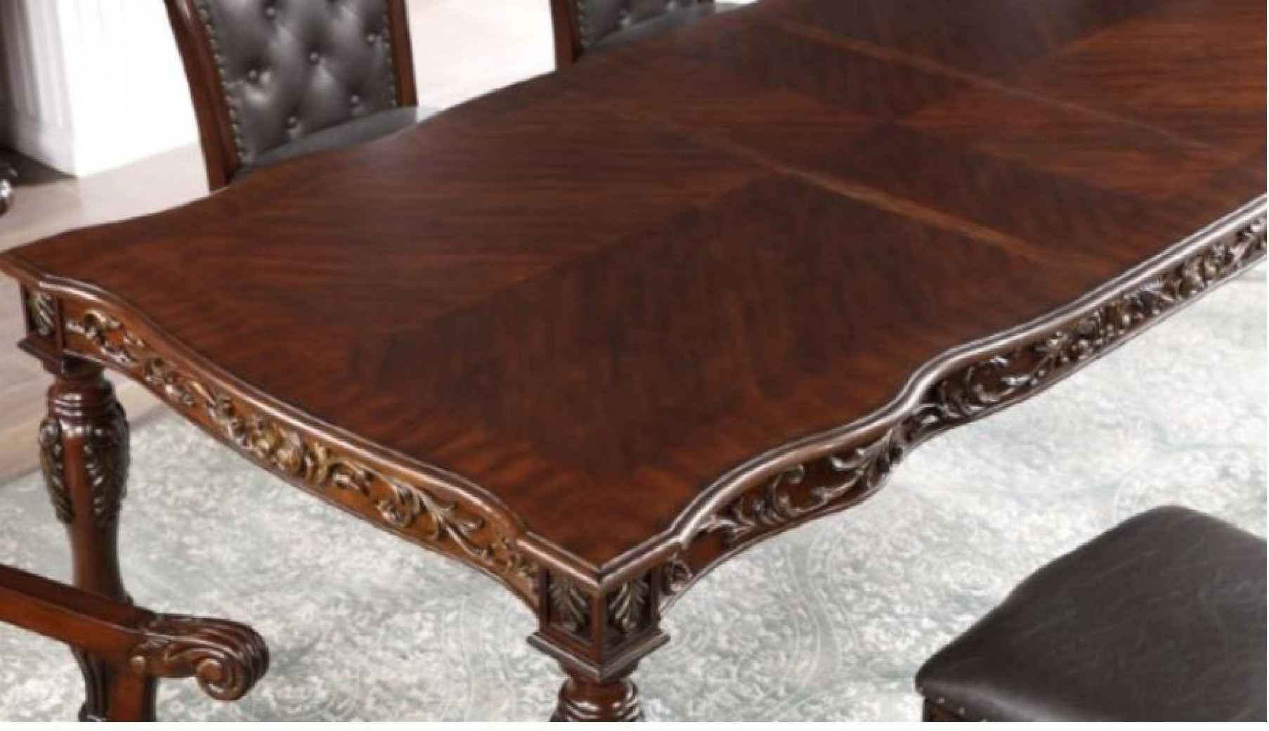 CM3256 7PC Dining set Brown Cherry/Espresso Traditional Style Nouvelle Collection by Furniture of America
