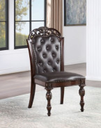 CM3256 7PC Dining set Brown Cherry/Espresso Traditional Style Nouvelle Collection by Furniture of America