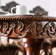 CM3788T 7PC Dining set Double Pedestal Base Brown Cherry Lucie Collection By Furniture of America