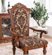 CM3788T 7PC Dining set Double Pedestal Base Brown Cherry Lucie Collection By Furniture of America