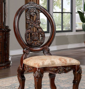CM3145T 7PC Dining set Double Pedestal Table Base Brown Cherry Normandy Collection By Furniture of America