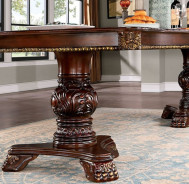 CM3145T 7PC Dining set Double Pedestal Table Base Brown Cherry Normandy Collection By Furniture of America