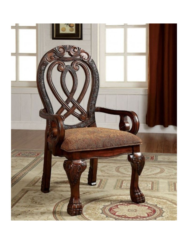 CM3186CH-T 7PC Dining set Double Pedestal Base Brown Cherry Wyndmere Collection By Furniture of America