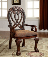 CM3186CH-T 7PC Dining set Double Pedestal Base Brown Cherry Wyndmere Collection By Furniture of America