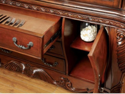 CM3186CH-T 7PC Dining set Double Pedestal Base Brown Cherry Wyndmere Collection By Furniture of America